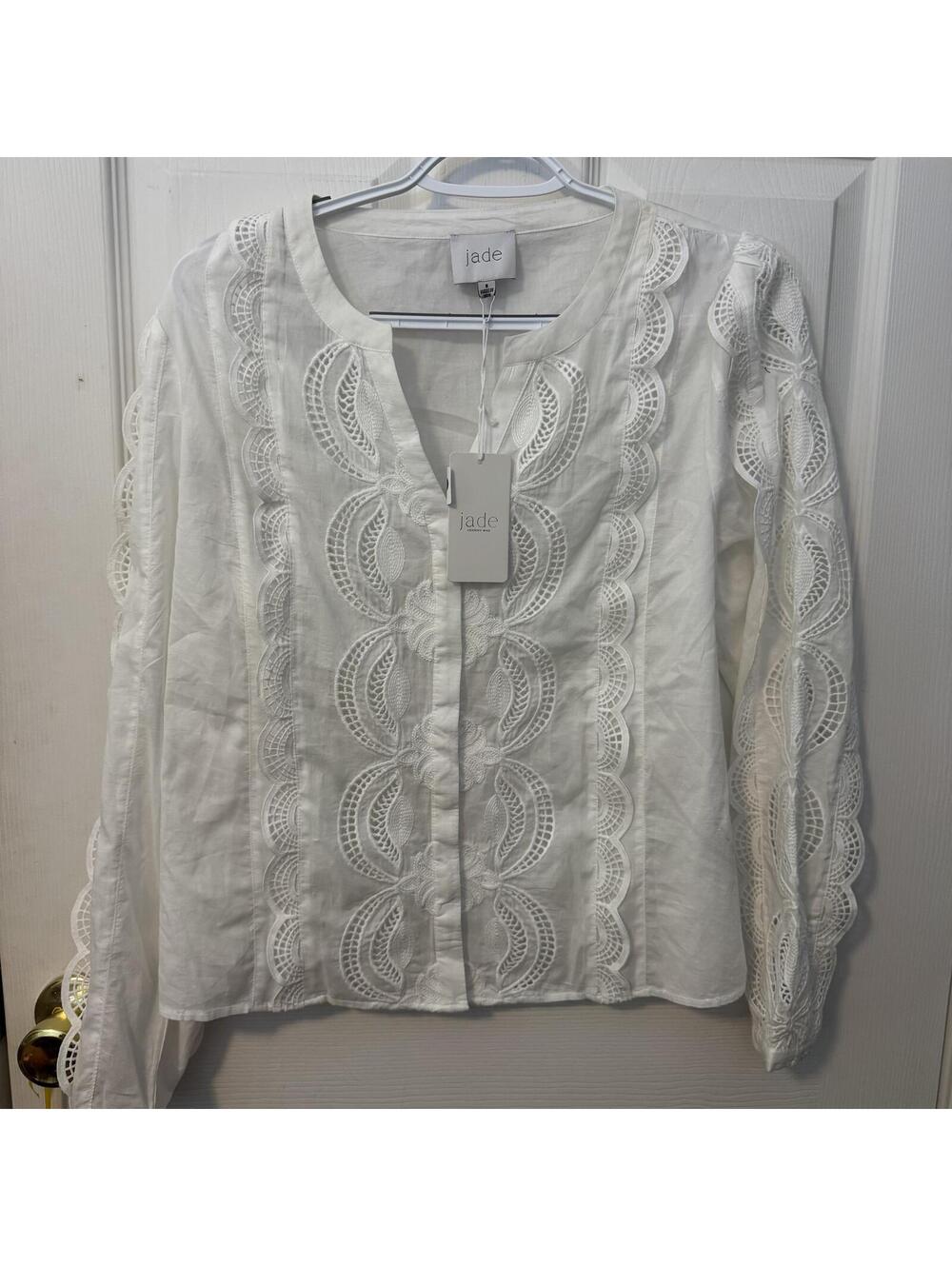 NWT-Johnny Was Jade White Lace Embroidered Small